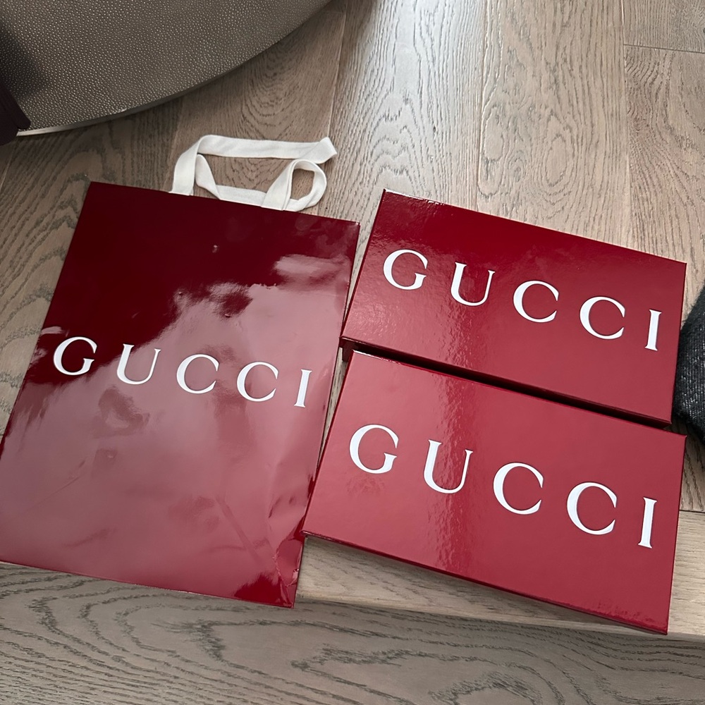 Gucci Red Box and Bag Set